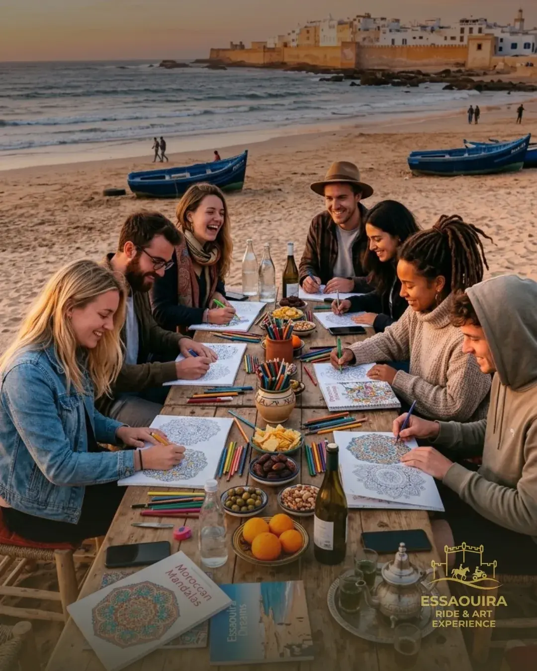 Atelier de coloriage anti-stress face à l'océan